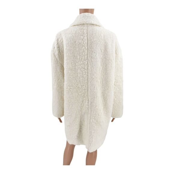 Kate Spade Coat Teddy Faux Fur Double Breasted Cream Size M NWT $498 - Picture 6 of 11